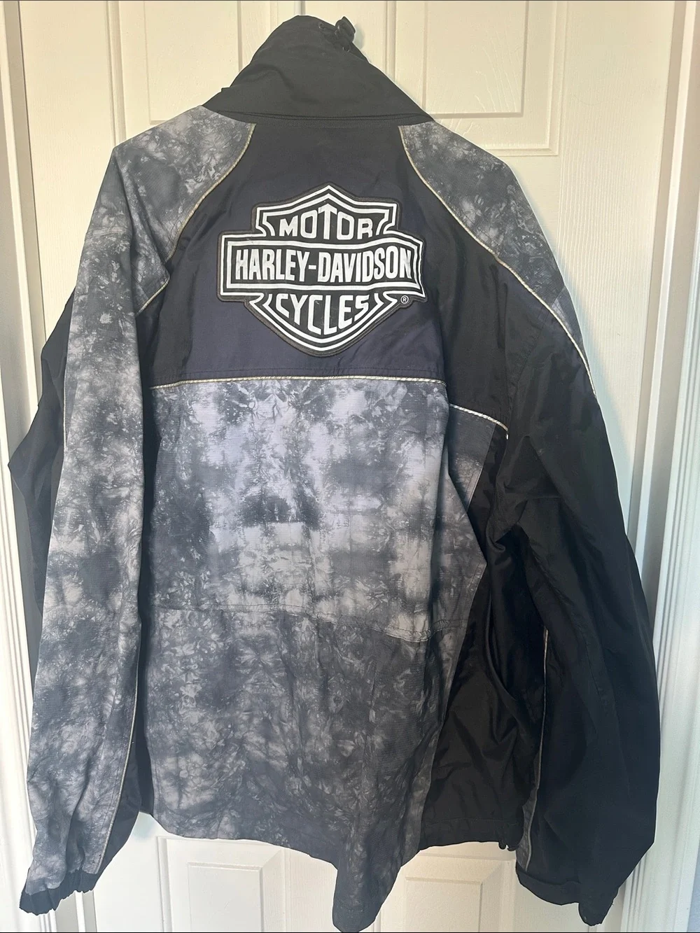 Harley-Davidson Black and Gray Tie-Dye Panel Riding Rain/Windbreaker